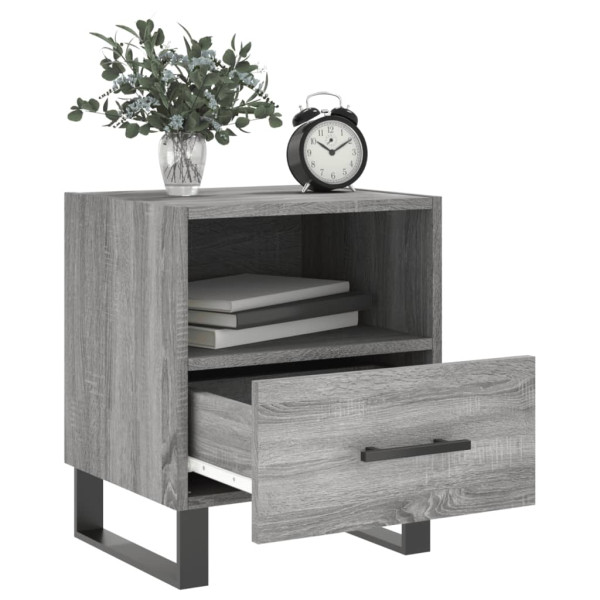 Mesitas noche 2 uds madera ingeniería gris Sonoma 40x35x47.5 cm M 3