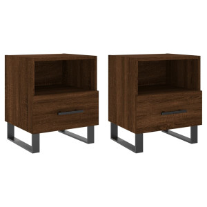 Mesa de cabeceira 2 pcs derivados de madeira carvalho castanho H