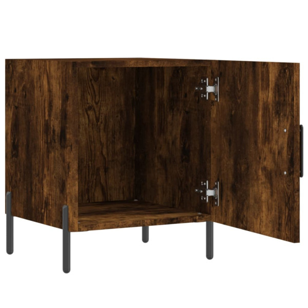 Mesita de noche madera de ingeniería roble ahumado 40x40x50 cm M 5