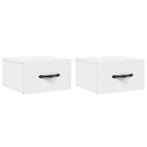 Mesas de cabeceira montagem na parede 2 pcs 35x35x20 cm branco H