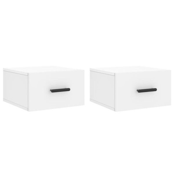 Mesas de cabeceira montagem na parede 2 pcs 35x35x20 cm branco M 2