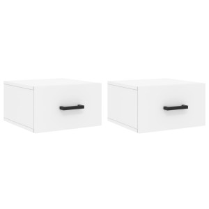 Mesas de cabeceira montagem na parede 2 pcs 35x35x20 cm branco H
