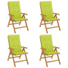 Cadeiras de jardim reclináveis c/ almofadões 4 pcs teca maciça 2