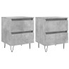 Mesitas noche 2 uds madera ingeniería gris hormigón 40x35x50 cm 2