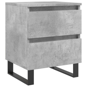 Mesa de noite madeira de engenharia cinza concreto 40x35x50 cm H