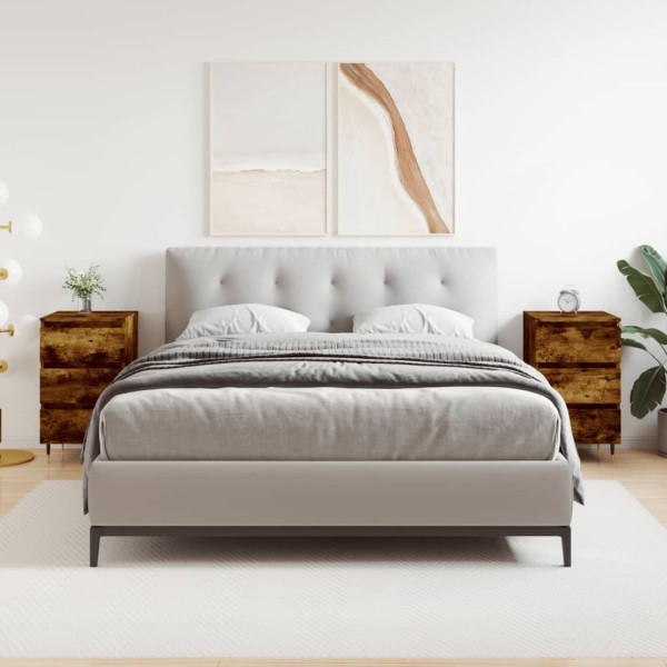 Mesitas noche 2 uds madera ingeniería roble ahumado 40x35x69 cm D