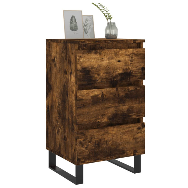 Mesitas noche 2 uds madera ingeniería roble ahumado 40x35x69 cm M 3