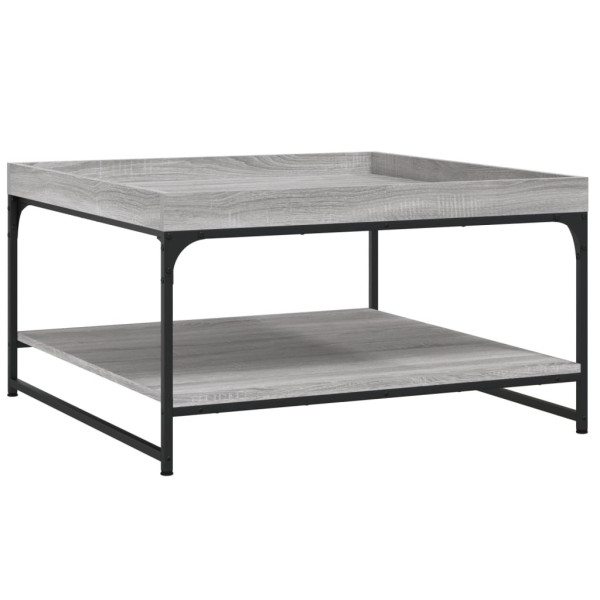 Mesa centro madera ingeniería y hierro gris Sonoma 80x80x45 cm M 2
