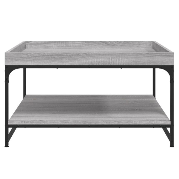 Mesa centro madera ingeniería y hierro gris Sonoma 80x80x45 cm M 4
