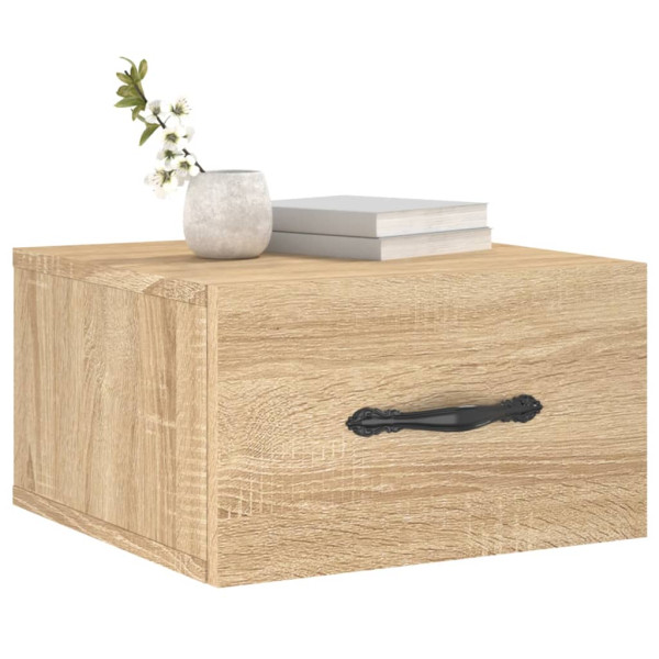 Mesas de cabeceira parede 2 pcs 35x35x20 cm cor carvalho sonoma M 3