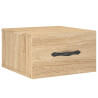 Mesitas de noche de pared 2 uds color roble Sonoma 35x35x20 cm 5