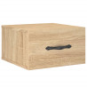 Mesa de cabeceira de parede em carvalho Sonoma 35x35x20 cm 2