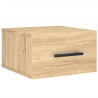 Mesita de noche de pared color roble Sonoma 35x35x20 cm 2