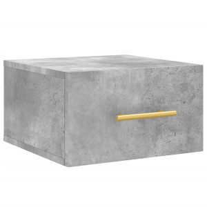 Mesita de noche de pared color gris hormigón 35x35x20 cm H