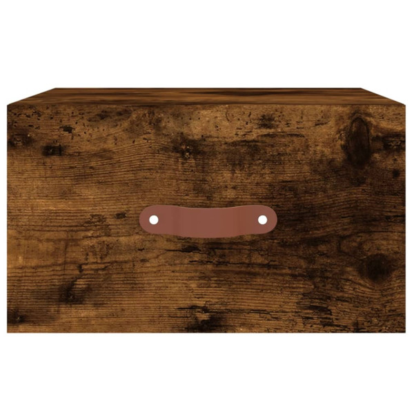 Mesita de noche de pared color roble ahumado 35x35x20 cm M 5