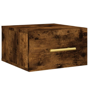 Mesa de cabeceira de parede 35x35x20 cm cor carvalho fumado H