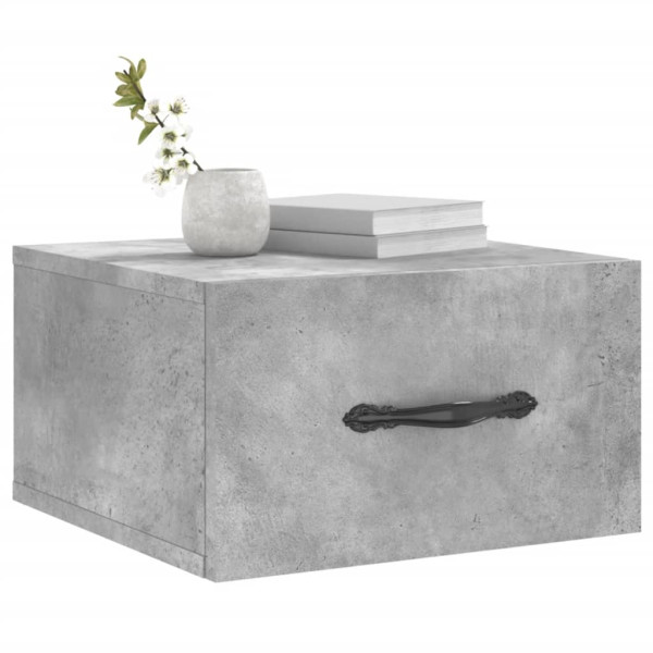 Mesa de cabeceira de parede cinza concreto 35x35x20 cm M 3