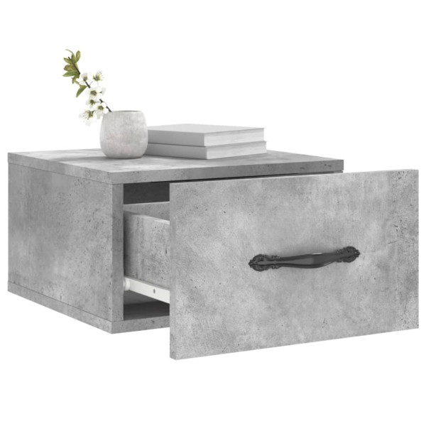 Mesa de cabeceira de parede cinza concreto 35x35x20 cm M 4