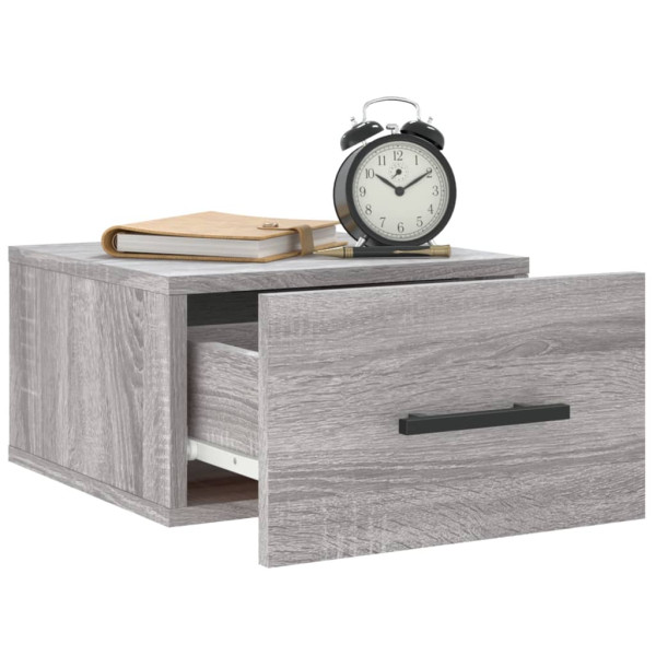 Mesitas de noche de pared 2 uds color gris Sonoma 35x35x20 cm M 4