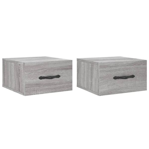 Mesas de cabeceira de parede 2 pcs 35x35x20 cm cinzento sonoma M 2