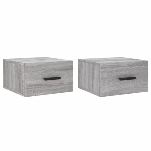 Mesas de cabeceira de parede 2 pcs 35x35x20 cm cinzento sonoma H