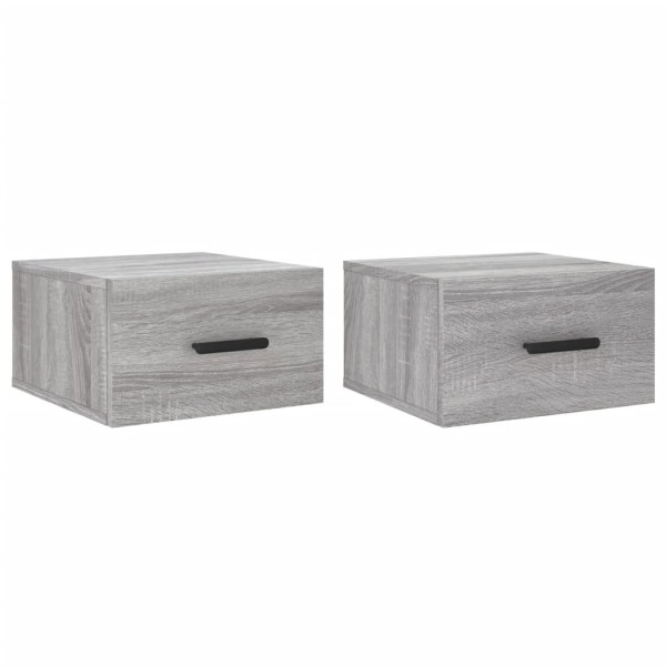 Mesas de cabeceira de parede 2 pcs 35x35x20 cm cinzento sonoma M 2