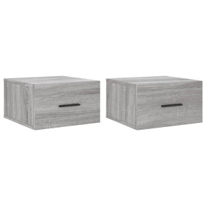 Mesitas de noche de pared 2 uds color gris Sonoma 35x35x20 cm H