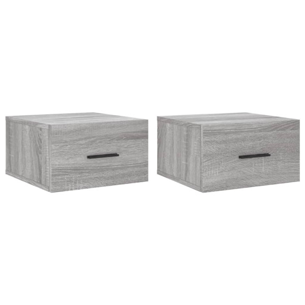 Mesitas de noche de pared 2 uds color gris Sonoma 35x35x20 cm M 2