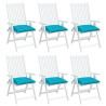 Almofadões para cadeira 6 pcs 40x40x7 cm tecido turquesa 3