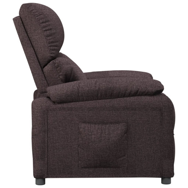 Sillón de masaje reclinable de tela marrón oscuro M 3