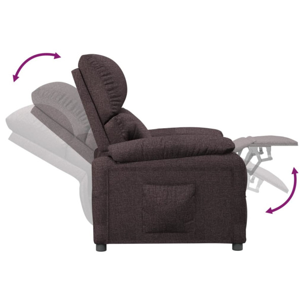 Sillón de masaje reclinable de tela marrón oscuro M 5