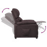Sillón de masaje reclinable de tela marrón oscuro 5
