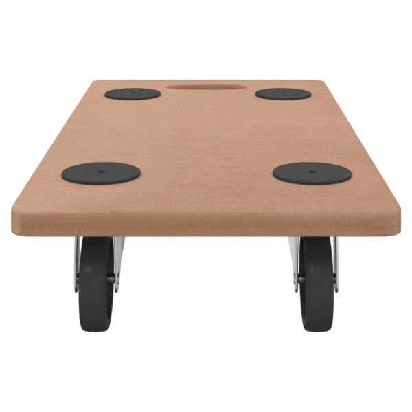 Soportes con ruedas 2 uds madera de ingeniería rectangular M 4