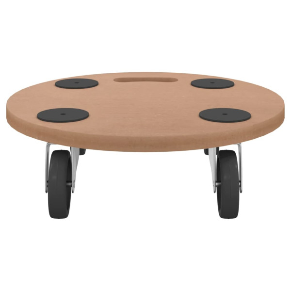 Soportes con ruedas 2 uds madera de ingeniería redondo M 4