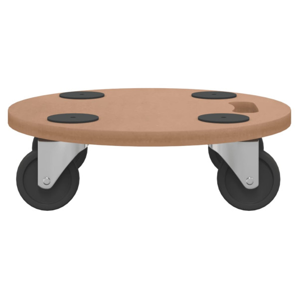 Soportes con ruedas 2 uds madera de ingeniería redondo M 5