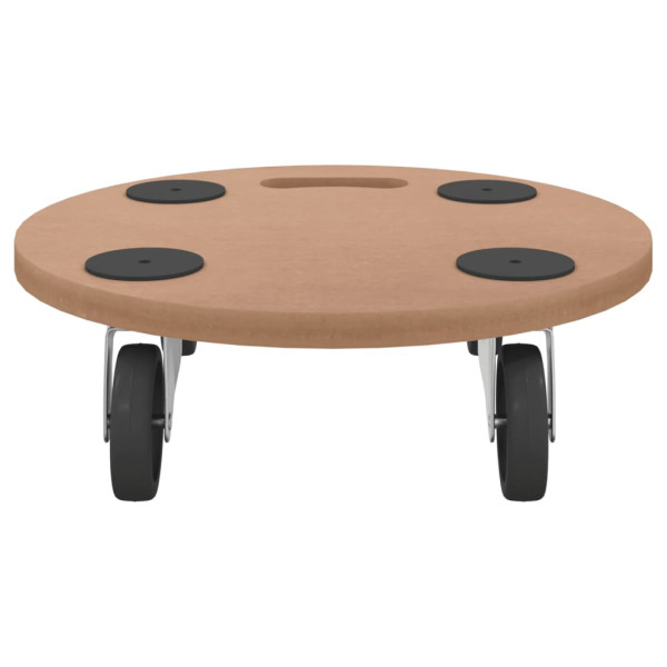 Soportes con ruedas 6 uds madera de ingeniería redondo M 4