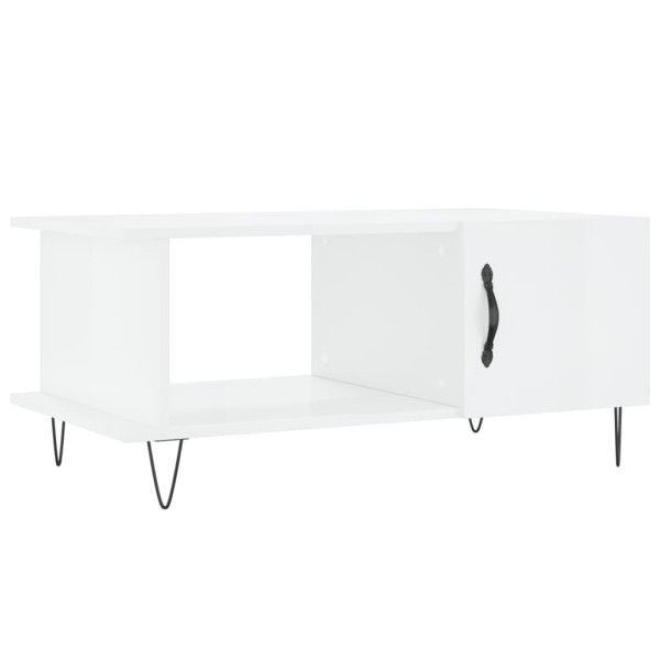 Mesa de centro madera contrachapada blanco brillo 90x50x40 cm M 2
