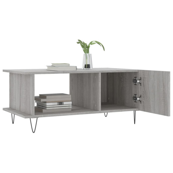 Mesa de centro madera contrachapada gris Sonoma 90x50x40 cm M 4