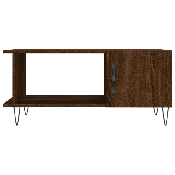 Mesa de centro madera contrachapada roble marrón 90x50x40 cm M 5