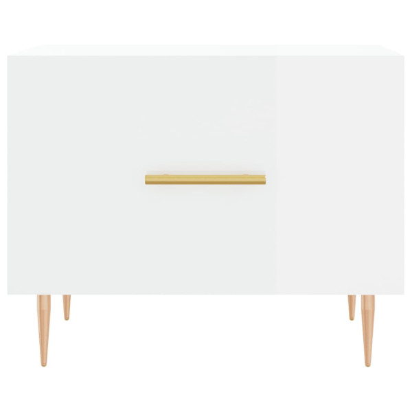 Mesa de centro madera de ingeniería brillo blanco 50x50x40 cm M 5