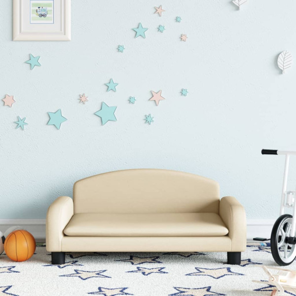 Sofá para niños de tela crema 70x45x30 cm D