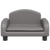 Sofá para niños de cuero sintético gris 50x40x30 cm 3