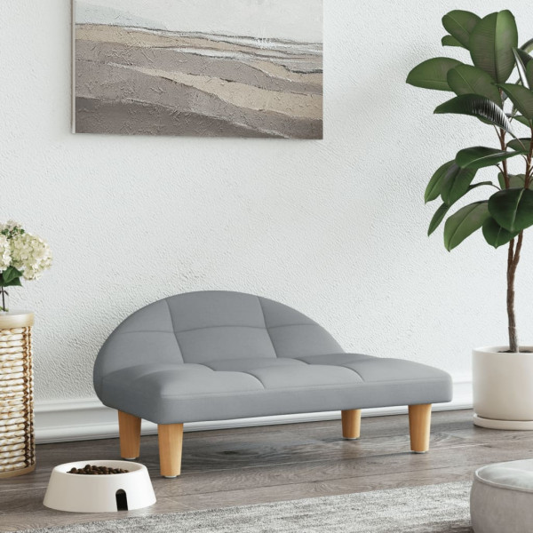 Cama para perros de tela gris claro 70x52x30 cm D