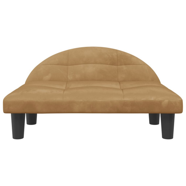 Cama para perros de terciopelo marrón 70x52x30 cm M 3