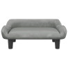 Cama para cães 70x40x24 cm veludo cinzento-claro 3
