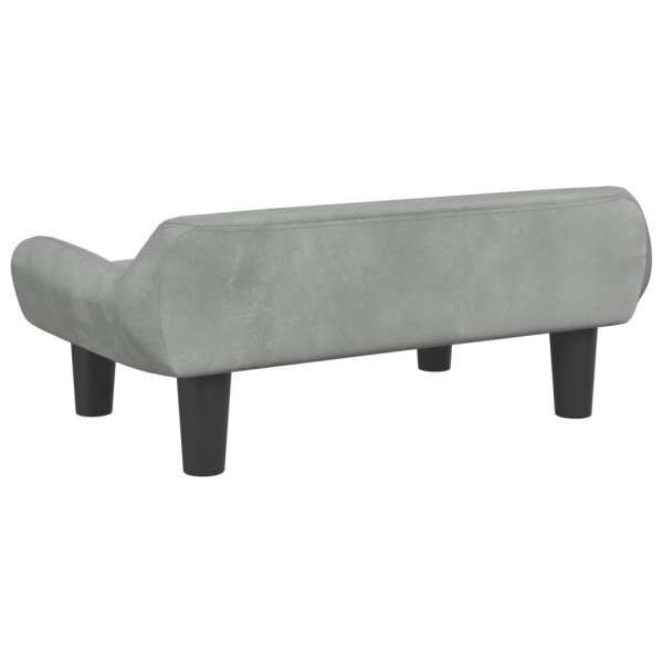 Cama para perros de terciopelo gris claro 70x40x24 cm M 5