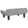 Cama para perros de terciopelo gris claro 70x40x24 cm 5