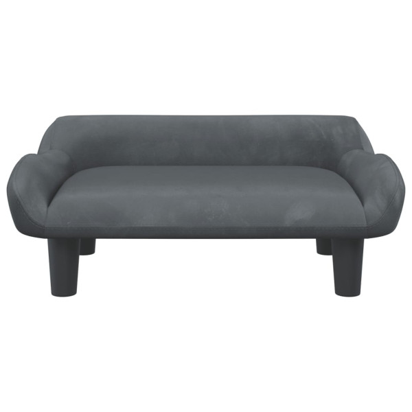 Cama para perros de terciopelo gris oscuro 70x40x24 cm M 3
