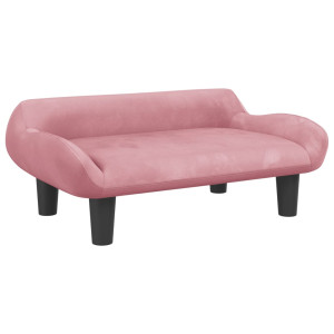 Cama para perros de terciopelo rosa 70x40x24 cm H