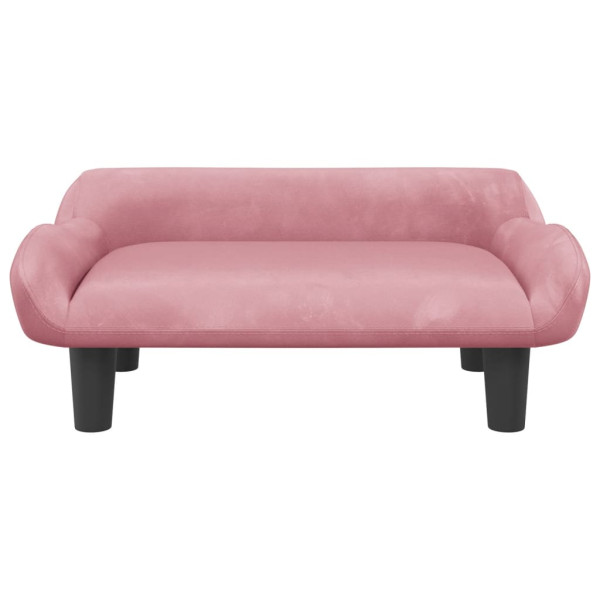 Cama para cães 70x40x24 cm veludo rosa M 3